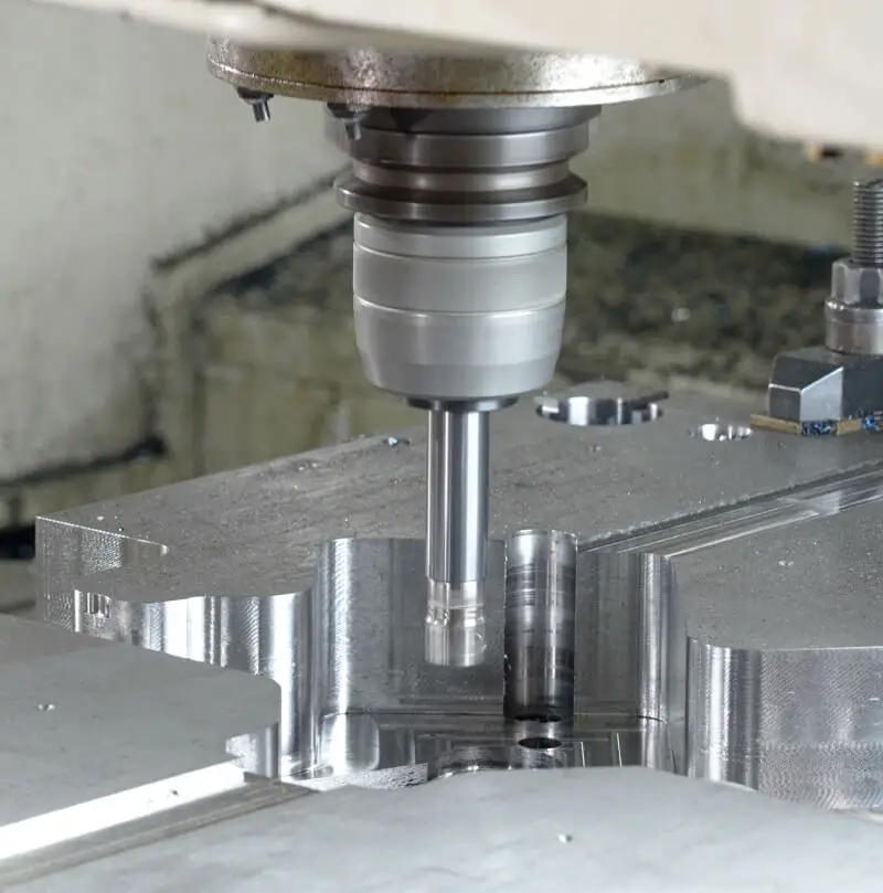 AMP CNC mill cutting steel for an in-house injection mold