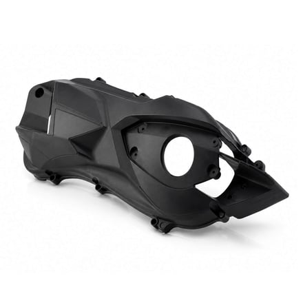 AMP precision-molded automotive plastic accessory with complex geometry for OEM applications