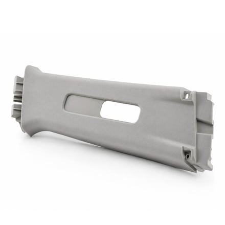 AMP injection-molded B pillar trim for automotive interior assemblies