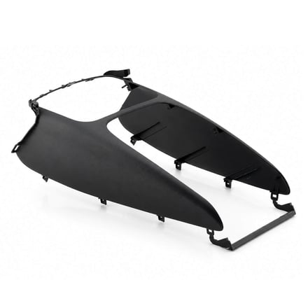 AMP injection-molded automotive interior trim component produced through precision injection molding for Tier 1 suppliers