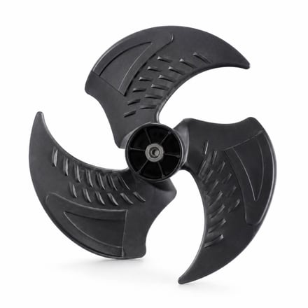 AMP injection-molded three-blade fan impeller with textured blade surfaces for HVAC and air conditioning applications