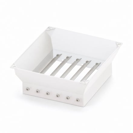 AMP injection-molded adjustable air vent with angle-adjustable louvres, letting airflow direction be changed rather than fixed one way